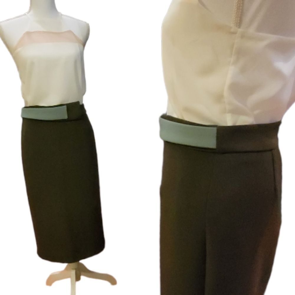 Eva Mendes/New York & Company (NY&Co) Olive/Green Pencil Skirt, 0, NWOT - Picture 8 of 15